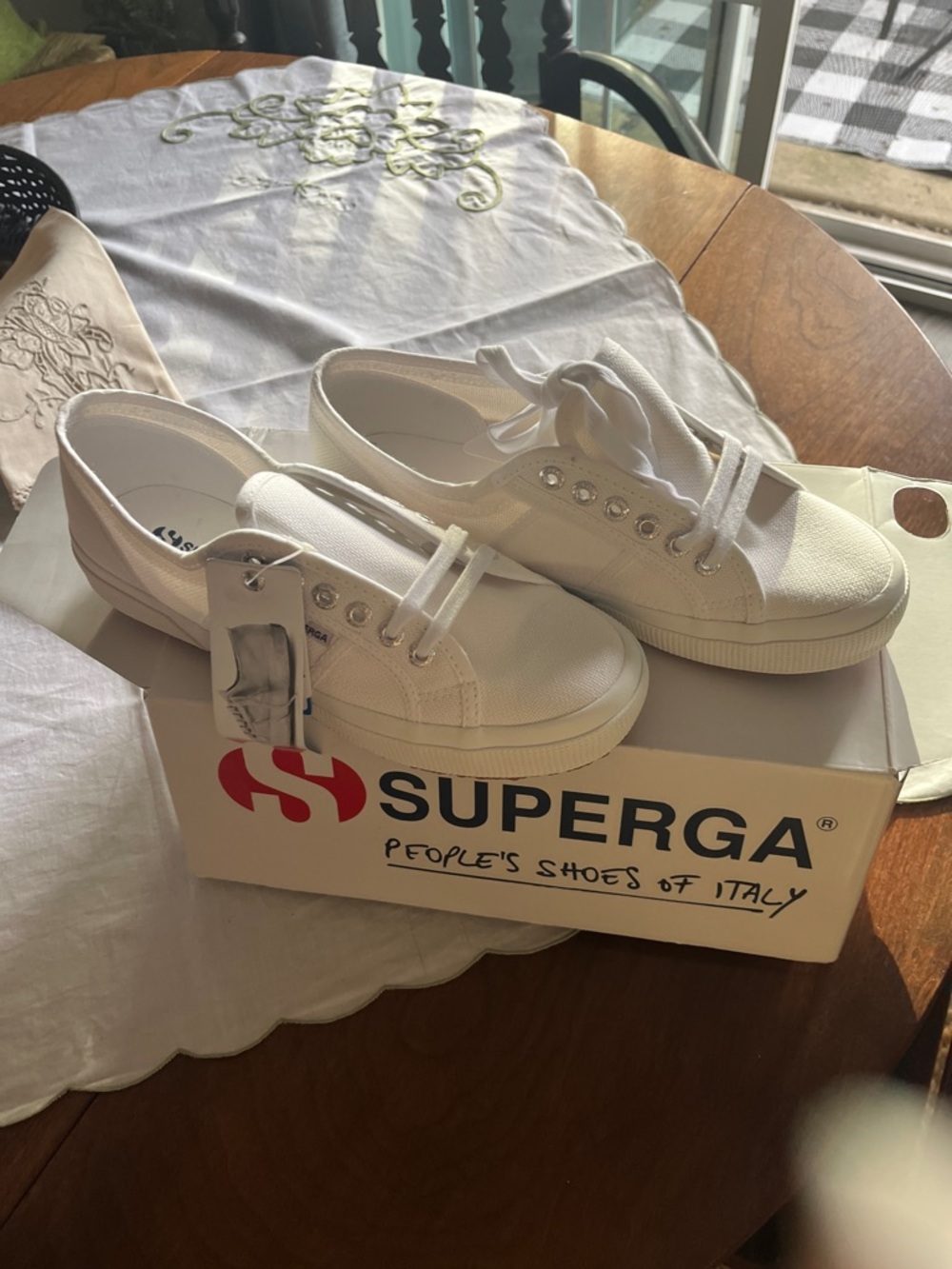 Superga White Low-Top Canvas Sneakers